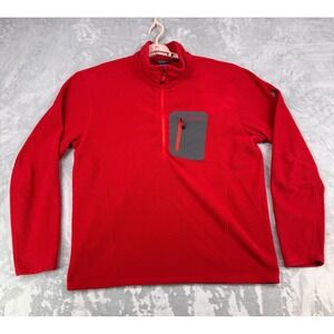 Eddie Bauer Polartec Fleece Pullover Mens XL Red Half‎ Zip Outdoor Hiking